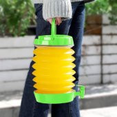 Su Sebili Katlanabilir Termos Çeşmeli Körüklü 5.5 Litre Piknik Kamp Su Ayran Meşrubat İçecek Bidonu Yeşil - 5