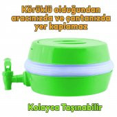 Su Sebili Katlanabilir Termos Çeşmeli Körüklü 5.5 Litre Piknik Kamp Su Ayran Meşrubat İçecek Bidonu Yeşil - 7