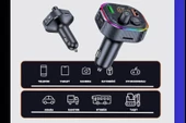 Cosmostech Car T86M Araç Fm Transmitter 5.0 Bluetooth Araç Kiti Hızlı 20W Şarj Qc3.0 Çift USB Mp3 Sd Kart Çakmaklık Girişli Oto Müzik Çalar - 2