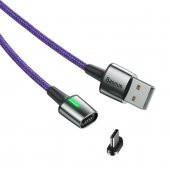 Baseus CATXC-A05 Zinc Magnetic USB Kablo Şarj USB Type-C Başlık 3.0A 1 m - Mor - 4