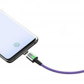 Baseus CATXC-A05 Zinc Magnetic USB Kablo Şarj USB Type-C Başlık 3.0A 1 m - Mor - 5