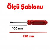 Kendo Tornavida Vida Civata Sökme Sıkma Manuel El Klasik Yıldız Düz Uç Uçlu 2x100 KTT6101 - 2