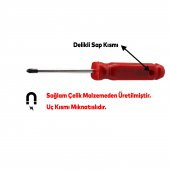 Kendo Tornavida Vida Civata Sökme Sıkma Manuel El Klasik Yıldız Düz Uç Uçlu 2x100 KTT6101 - 3