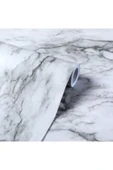 Horasan Ticaret Yapışkanlı Siyah Tonlu 5 M X 60 Cm Mermer Folyo Kaplama Kağıdı Mutfak Tezgah Dolap Banyo Masa - 1