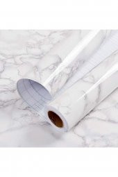 5mt X 60 Cm Mermer Desenli Masa Tezgah Mutfak Su Geçirmez Yapışkanlı Folyo Sticker - 1