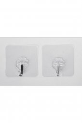 Kendinden Yapışkanlı Şeffaf Askı 5 Li Set Banyo Mutfak Askısı - 2