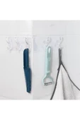 ENASHOP 5'li Kendinden Yapışkanlı Güçlü Şeffaf Askılık - Kapı Arkası Mutfak Duvar Banyo Askı thumbnail 4