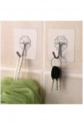 Şeffaf Yapışkan Askı Duvar Banyo Mutfak Dolap Havlu Askısı 5 Adet thumbnail 2