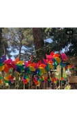 MinervaHomeClothes 7 Kanat Rüzgar Gülü, Gökkuşağı Renkleri, 20 cm, Bahçe Dekorasyonu - 2