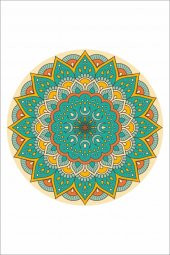 Mandala Desen 6lı Bardak Altı Ahşap - 3