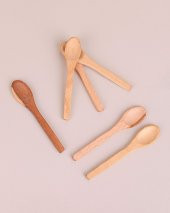 Mini Bambu Tahta Kaşık 12 cm 6lı - 1