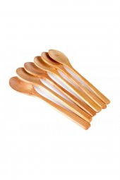 6lı Mini Bambu Tahta Kaşık Baharat Kaşığı - 1