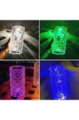 ENASHOP Kristal Akrilik Led Masa Üstü Lamba 16 Renk Uzaktan Kumandalı Dokunmatik - 4