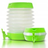 Pratik Su Sebili Taşınabilir Katlanabilir Termos Çeşmeli Körüklü 5.5 Litre Piknik Kamp Su Ayran Meşrubat İçecek Bidonu Yeşil thumbnail 7