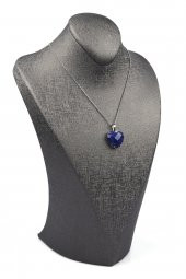 Lapis Lazuli Doğal Taş Gümüş Renkli Kolye thumbnail 2