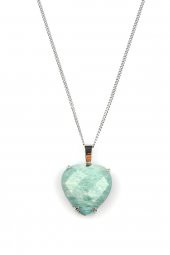 Amazonit Doğal Taş Gümüş Renkli Kolye thumbnail 1