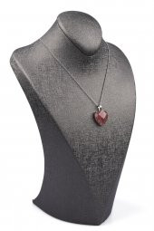 Çilek Kuvars Doğal Taş Gümüş Renkli Kolye thumbnail 2