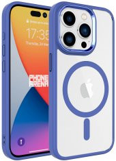 Apple iPhone 15 Pro Kılıf Wireless Şarj Özellikli Krom Magsafe Silikon Kapak - 1