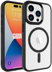 Apple iPhone 15 Pro Kılıf Wireless Şarj Özellikli Krom Magsafe Silikon Kapak - 2
