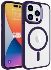 Apple iPhone 15 Pro Kılıf Wireless Şarj Özellikli Krom Magsafe Silikon Kapak - 6