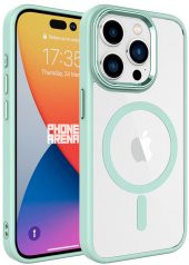 Apple iPhone 15 Pro Kılıf Wireless Şarj Özellikli Krom Magsafe Silikon Kapak - 8