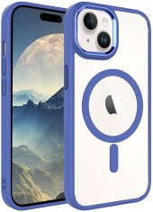 Apple iPhone 15 Plus Kılıf Wireless Şarj Özellikli Krom Magsafe Silikon Kapak - 1