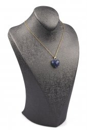Dumortierite Doğal Taş Gold Renkli Kolye - 2