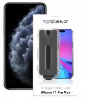 Apple iPhone 11 Pro Max Kolay Uygulama Aparatlı Magic Hayalet Cam Ekran Koruyucu - 1