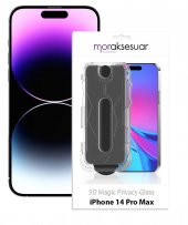Apple iPhone 14 Pro Max Kolay Uygulama Aparatlı Magic Hayalet Cam Ekran Koruyucu - 1
