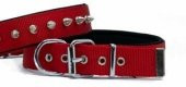 Doggie Konfor Dokuma Çivili Boyun Tasması Kırmızı 3X42-50Cm - 1