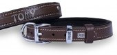Doggie Konfor Deri İsimlikli Boyun Tasması Kahve 1,5X25-30Cm - 1