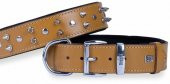 Doggie Konfor Deri Çivili Boyun Tasması Kamel 4X47-55Cm - 1
