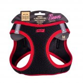 Doggie Havalı Dokuma Neon Serisi Küçük Irk Göğüs Tasması Kırmızı M-38-44Cm - 1