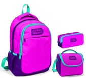 Coral High Pembe Mor Üçlü Okul Çanta Seti - 1