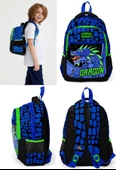 Coral High Mavi Yeşil Dragon İlkokul Okul Sırt ve Beslenme Çantası Seti - Erkek Çocuk thumbnail 3