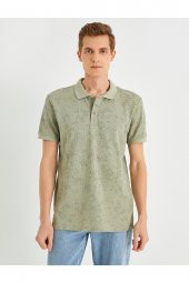 Slim Fit Desenli Polo Yaka Tişört - 3