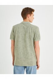 Slim Fit Desenli Polo Yaka Tişört - 4