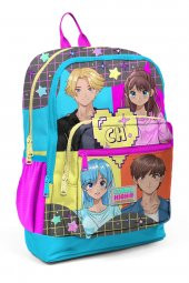 Elatae Anime Desenli Gri/Mavi Okul Sırt Çantası 23737 - 1