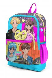 Elatae Anime Desenli Gri/Mavi Okul Sırt Çantası 23737 - 3