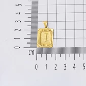 Kare Plakalı 14 Ayar Altın I Harf Kolye Ucu thumbnail 5