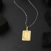 Kare Plakalı 14 Ayar Altın I Harf Kolye Ucu thumbnail 4