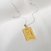 Kare Plakalı 14 Ayar Altın P Harf Kolye Ucu thumbnail 3