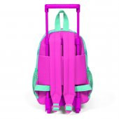 Coral High Kids Minik Yuva Çekçekli Sırt Çantası Su Yeşili Neon Pembe Flamingo Desenli İki Bölmeli 24004 - 4