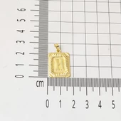 Kare Plakalı H Harf Kolye Ucu 14 Ayar Altın thumbnail 4