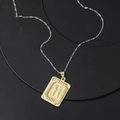 Kare Plakalı H Harf Kolye Ucu 14 Ayar Altın thumbnail 2