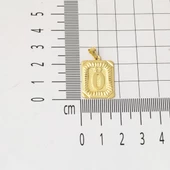 Ö Harf Kolye Ucu 14 Ayar Kare Altın Plakalı thumbnail 4