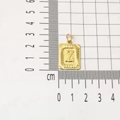 Altın Kare Plakalı Z Harf Kolye 14 Ayar thumbnail 5