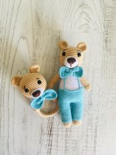 Zeze Ayıcık ve Çıngırak Takım Amigurumi Organik Oyuncak - 1