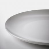4 Adet Tabak Seti Mat Açık Gri Renk 26 cm, 4 Adet, Stoneware Yuvarlak Servis Tabak Seti - 3