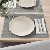 4 Adet Tabak Seti Parlak Bej Renk 26 cm, 4 Adet, Stoneware Yuvarlak Tabak Seti - 2